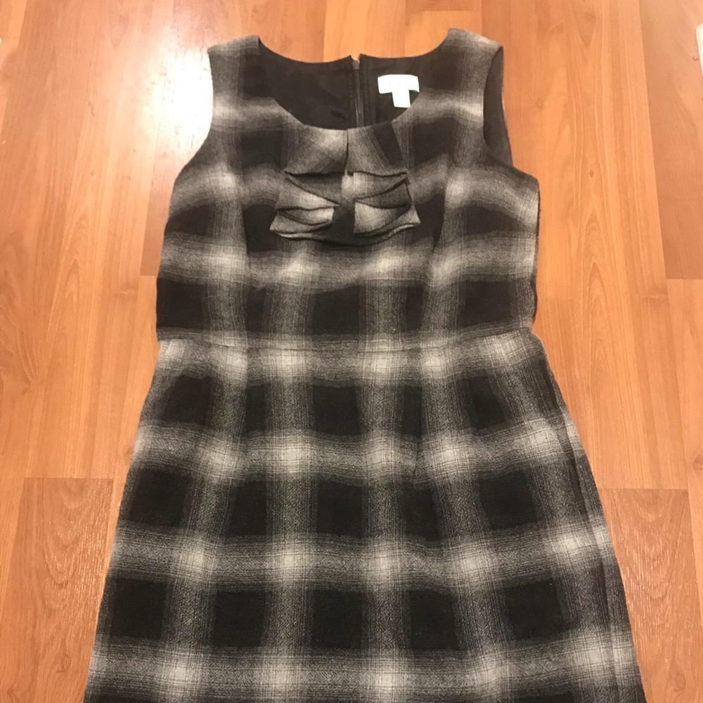 Loft Plaid Ruffle Top Dress
